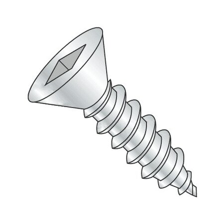 Self-Drilling Screw, #10 X 3/4 In, 18-8 Stainless Steel Flat Head Square Drive, 2000 PK
